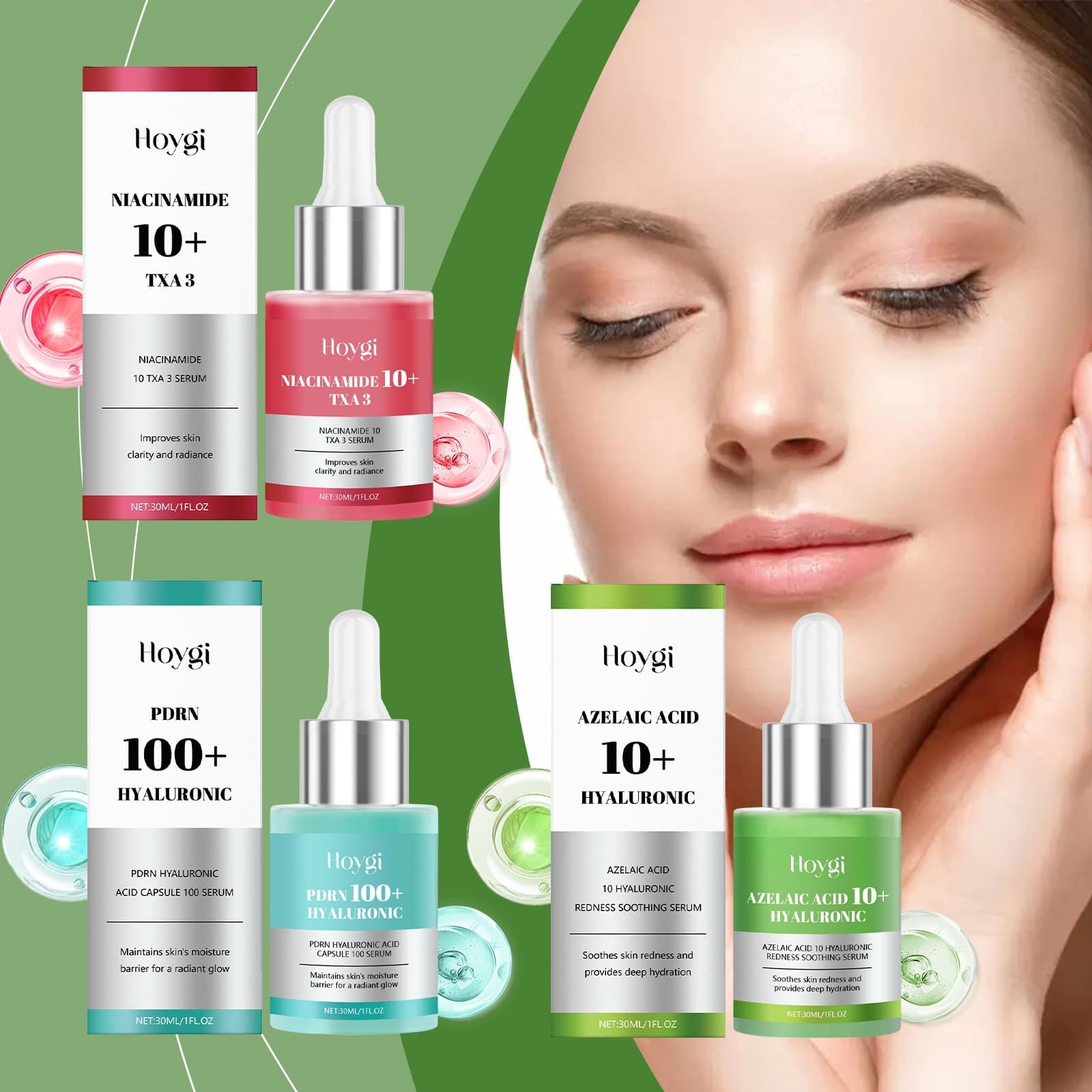 HOYGI Hyaluronic Acid Serum Series Moisturizing Deep Hydration Facial Brightening Serum