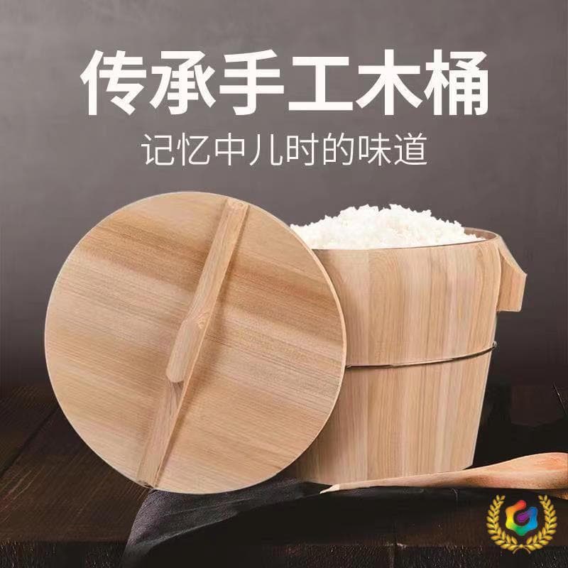 ✅ Rural Old-fashioned Fir Wood Steaming Rice Bucket Zhenzi, Home Use Small Rice Steamer, Commercial Rice Ball Wooden Steamer, Wooden Rice Steaming Bucket