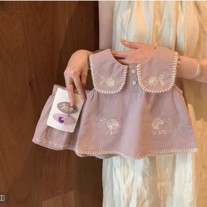 Girls Suit 2026 Children's Clothing New Summer Shorts Two-piece Set Baby Vest Children's Style Sleeveless Suit