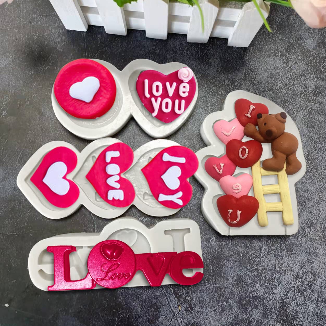 Valentine's Day Silicone Mold Heart Chocolate Baking Mold DIY Candle Cake Decorating Fondant Silicone Mold