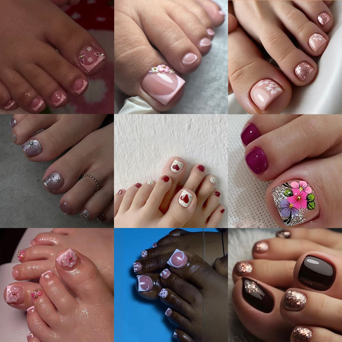 Foreign trade cross-border toenail patches, foot wear nails, toenails and foot nails, fake nail patches, manicure patches wholesale