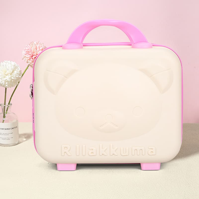 14-inch bear suitcase PP cosmetic case souvenir bridesmaid practical suitcase multi-functional storage box printed with logo