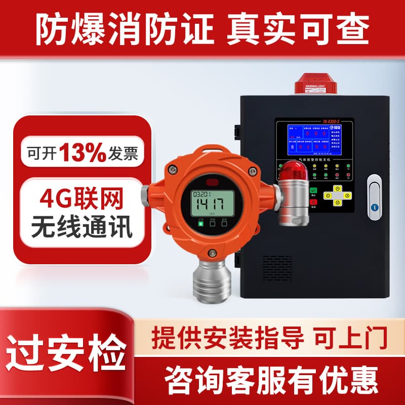 Industrial Combustible Gas Alarm Detector with Hydrogen Sulfide, Oxygen, Ammonia, and Hydrogen Sensor Probe