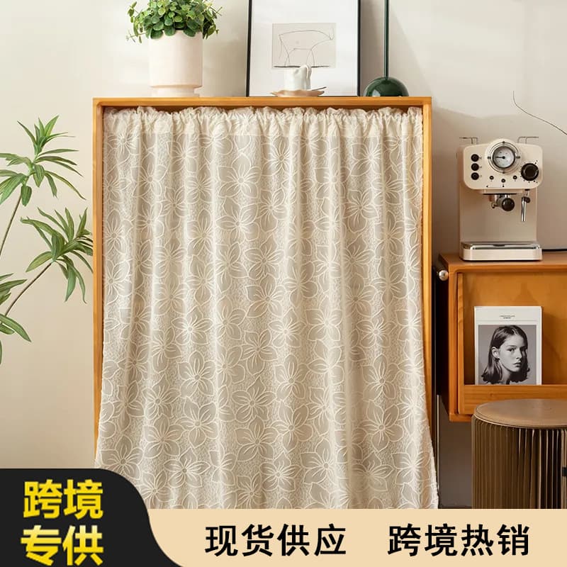 No-drill magic tape dust-proof cabinet curtains for wardrobe doors, decorative and aesthetic shelf covers.