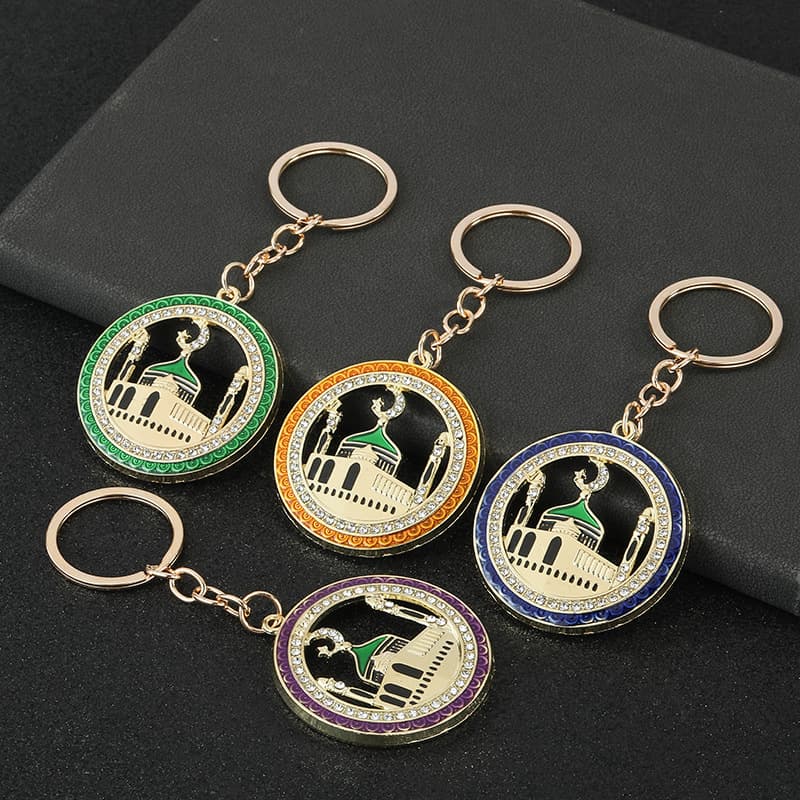 Cross-border Middle East new palace diamond alloy keychain creative metal manufacturer wholesale small gifts