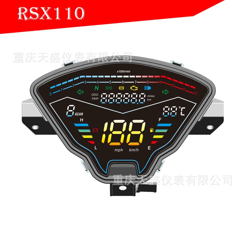 RSX110 Motorcycle Digital Instrument Assembly Auto-adjust Brightness Waterproof Dustproof Anti-fog Industrial Modification Parts