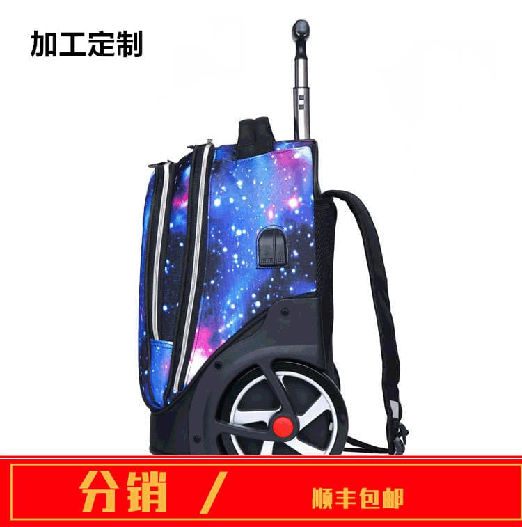 Wholesale Custom 2025 New Large Wheel Stair-Climbing Student Backpack Trolley Travel Bag Multifunctional Weight-Reducing Backpack