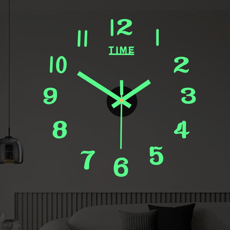 Creative DIY Wall Clock for Home Use, Modern Minimalist Silent Clock for Living Room, No-Drill Wall-Mounted Clock
