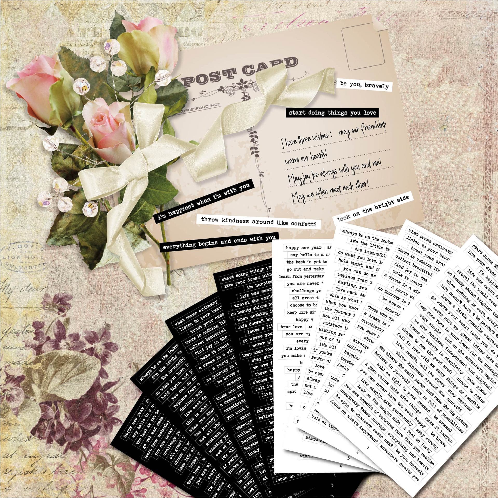 Small Talk Stickers Series Decorative Material Creative English Hand Journal DIY Retro Text Sticker Pack