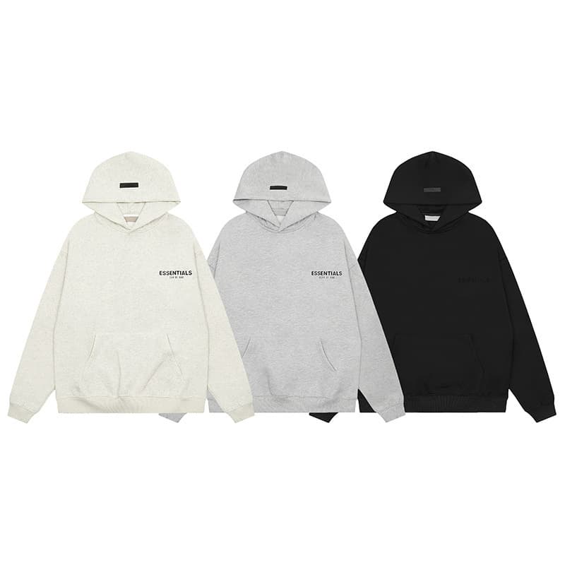 2022 New Cross-border Best-selling Hoodie Black Letter Flocking FOG Sub-line ESSENTIALS Streetwear Brand