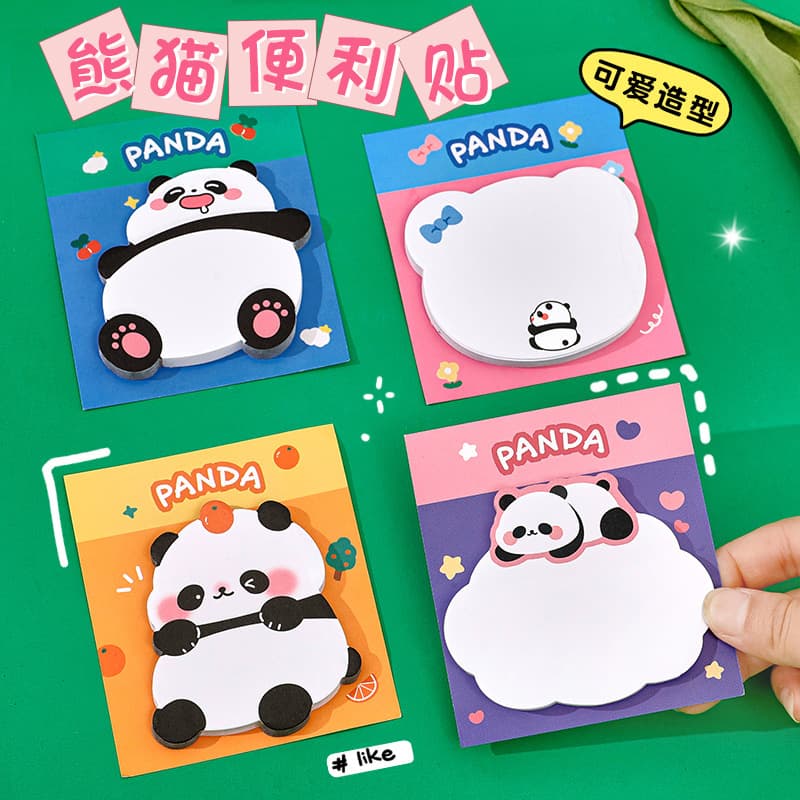 Cartoon Panda Sticky Notes, Cute Girl Heart Message Memo Paper, Student High-Quality Sticky Notes