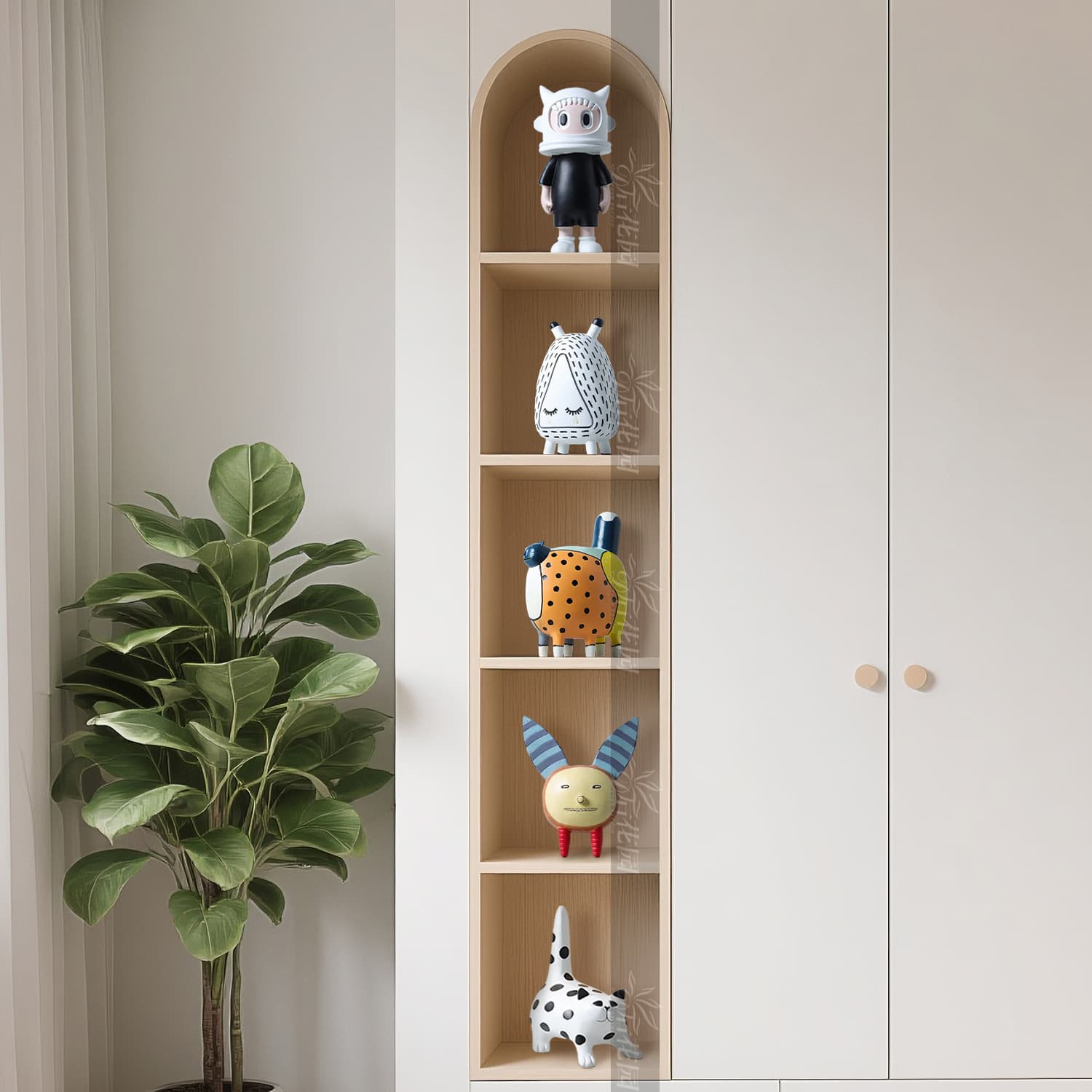 Cartoon Fun Fashion Painted Hand-drawn Abstract Animal Combination Decoration for Children's Room Bookshelf Wardrobe TV Wall