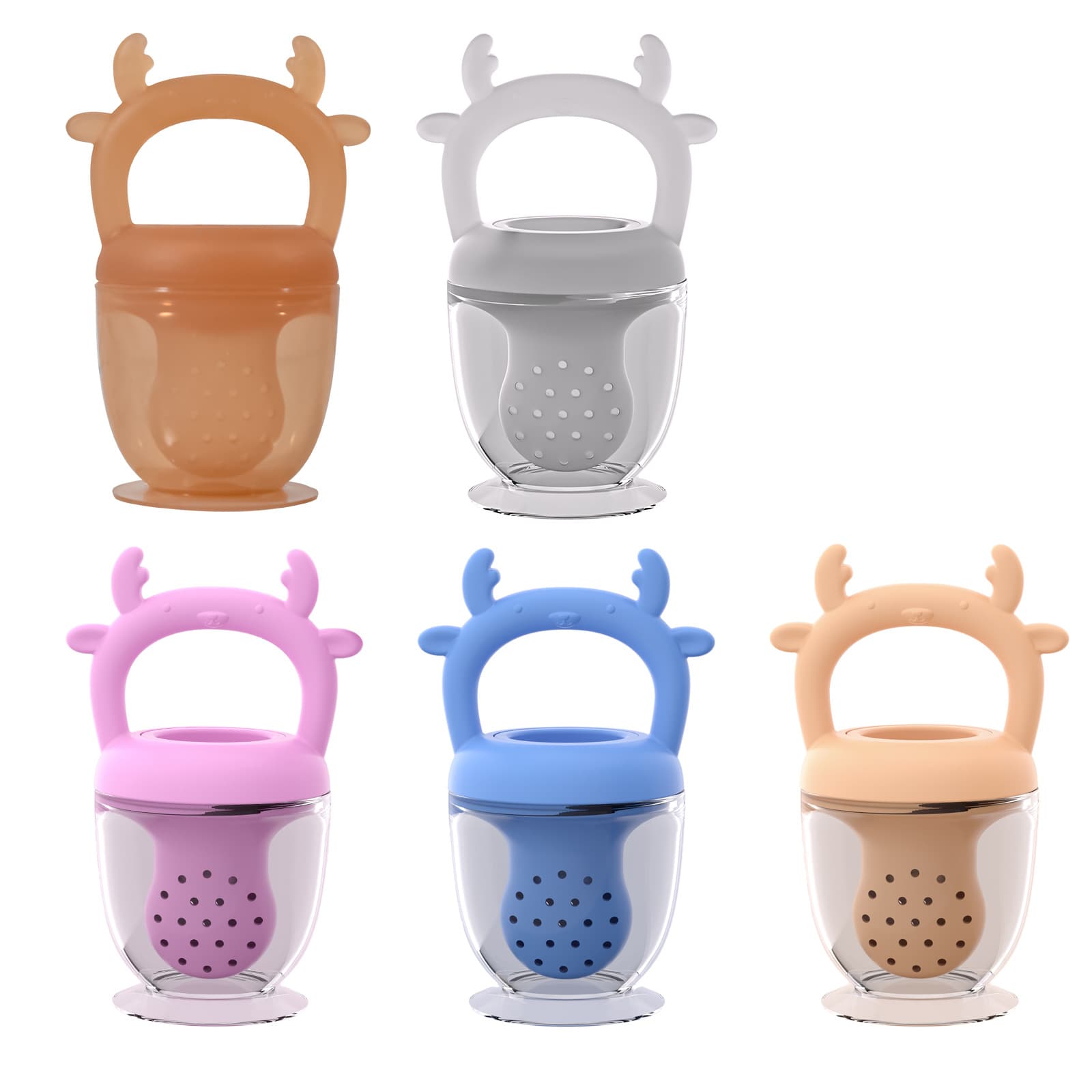 Infant and toddler bite food grade soft silicone fruit and vegetable food supplement teether molar stick baby pacifier
