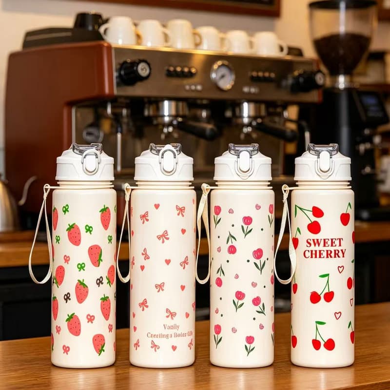 Large Capacity Straw Cartoon Cup Sports Water Bottle Cross-Border Space Cup Student Summer Outdoor Plastic Cup