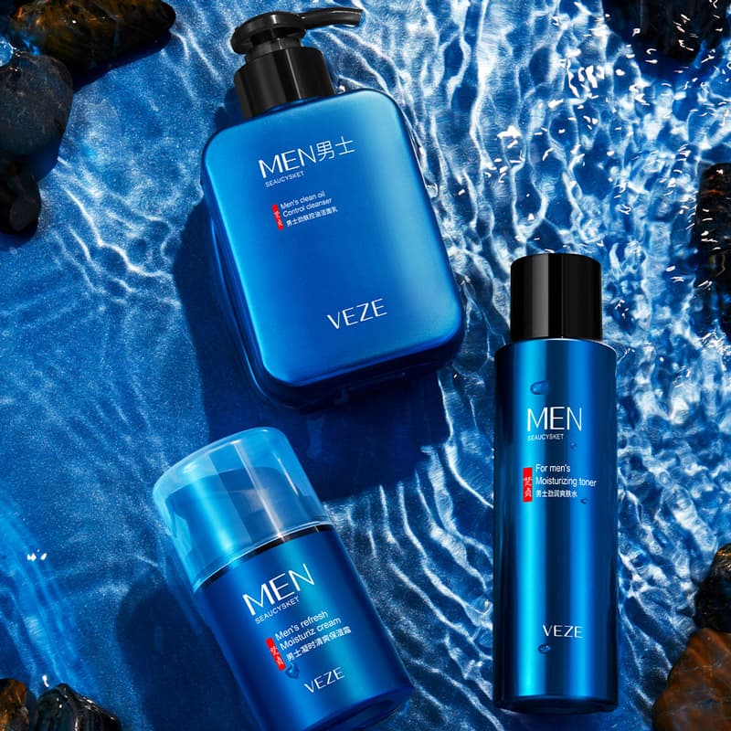Fanzhen Men's Face Wash Oil Control 3-Piece Set, Refreshing and Gentle Cleanser, Men's Professional Skincare Set Wholesale