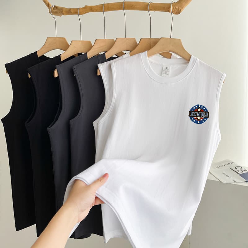 Cross-border Vest for Men Korean College Style Simple Loose Round Neck Top Summer Versatile Breathable Summer Wear Couple Vest