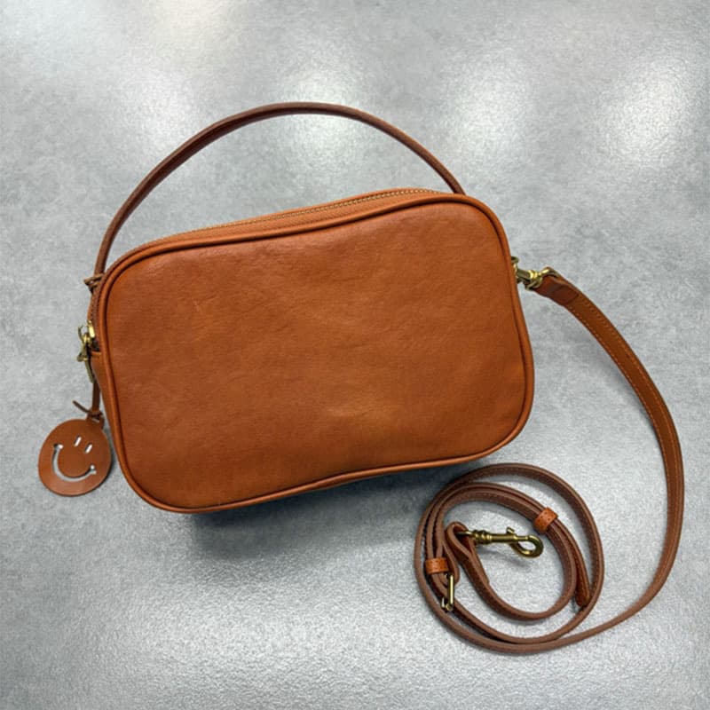 New European and American Vegetable-Tanned Cowhide Genuine Leather Handbag Shoulder Bag Women's Commuter Bag New Messenger Bag Crossbody Bag