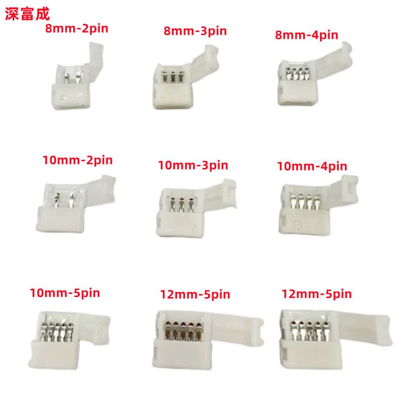 2835 Light Strip Solderless Clips 5050 Light Bar No Welding 8mm 2p 3p 4p 5p 6p Middle Connection 10mm Connector