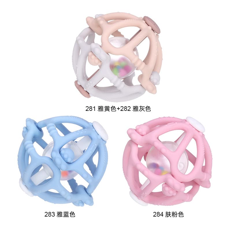 Cross-border Teether Baby Food-Grade Silicone Anti-Biting Hand Soothing Teething Toy for Infants Silicone Teething Stick Manufacturer