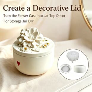 Flower Lid Storage Box Two-Piece Silicone Mold for DIY Plaster Ornament Resin Casting Mold