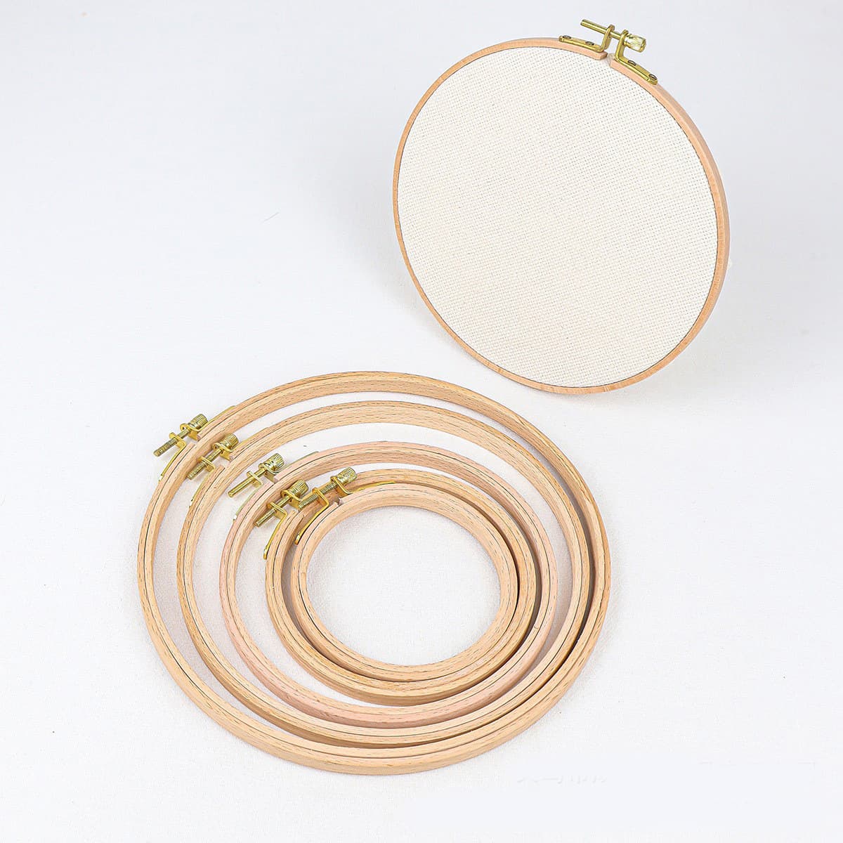 Wholesale Beech Wood Embroidery Hoop DIY Embroidery Ring Cross Stitch Punch Needle Tool Accessories Frame Stand