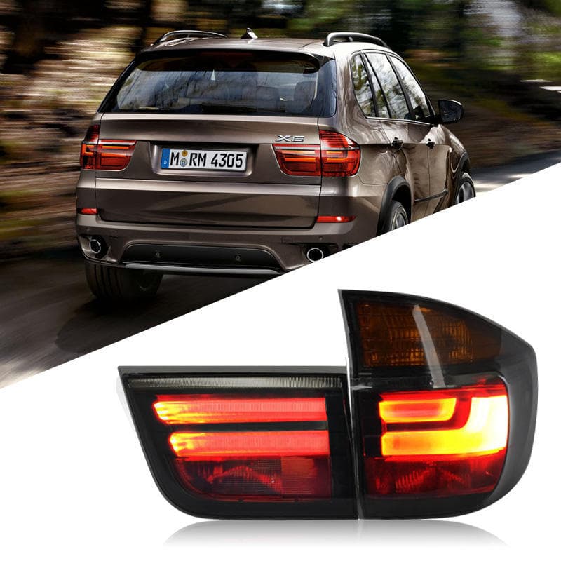 Tail Light Assembly for 07-13 BMW X5 E70, Modified New LED Running Light Brake Light Smoked Version