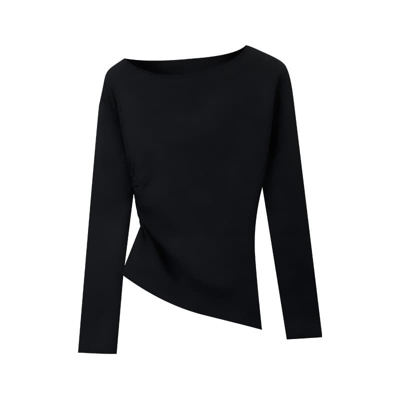 Stylish Sweet Spicy Off-Shoulder Long-Sleeve T-Shirt for Women 2025 Early Autumn Slim Fit Flattering Base Layer Student Top