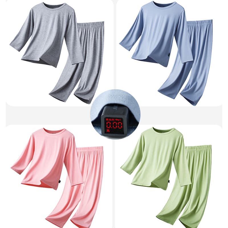 Modal Kidsren's Pajamas Category a Summer Thin Boys' Nine-Quarter Sleeve Home Clothes Medium and Large Kidsren's Air-Conditioned Clothes Suit Kidsren's Clothing