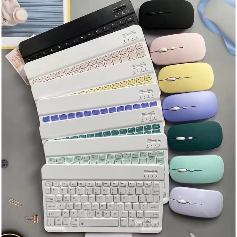 Bluetooth keyboard compatible with Apple iPads, mobile phones, tablets, iOS devices, and Huawei tablets; external mouse and keyboard.