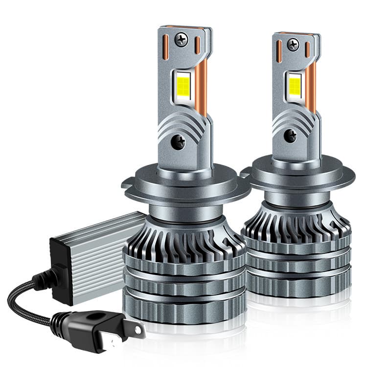 New Car LED Headlight Dual Copper Tube Low Beam High Beam White H4 H1 H7 9005 9006 LED Headlight