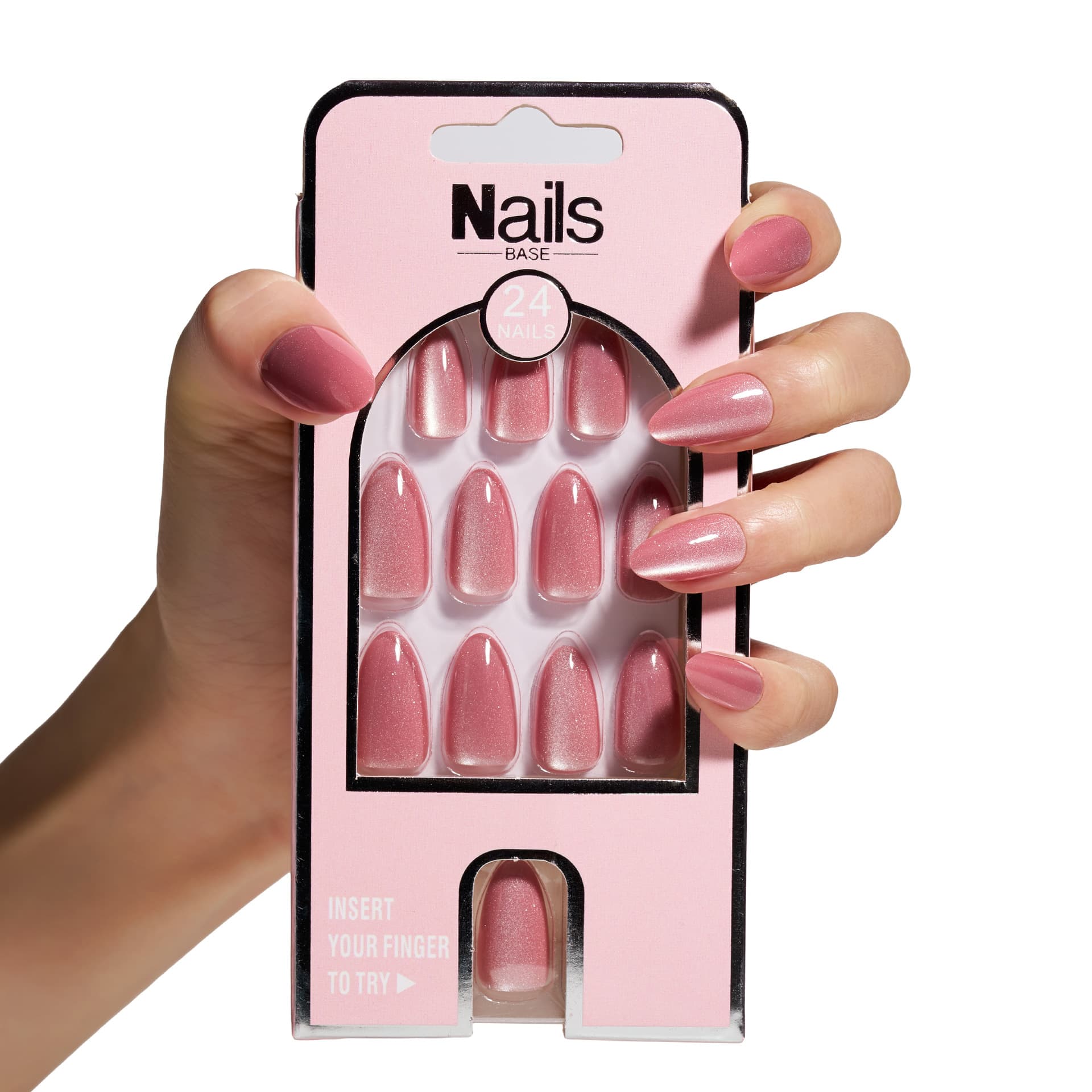 New 24 Pcs False Nails Cross-Border Solid Almond Cat Eye 12 Colors Wearable Nails Nail Tips Factory Wholesale