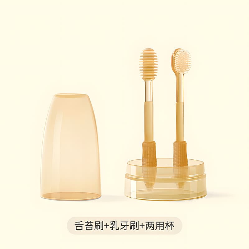 Wholesale baby toothbrushes for infants aged 0-1.5 years, silicone tongue and oral hygiene brushes.