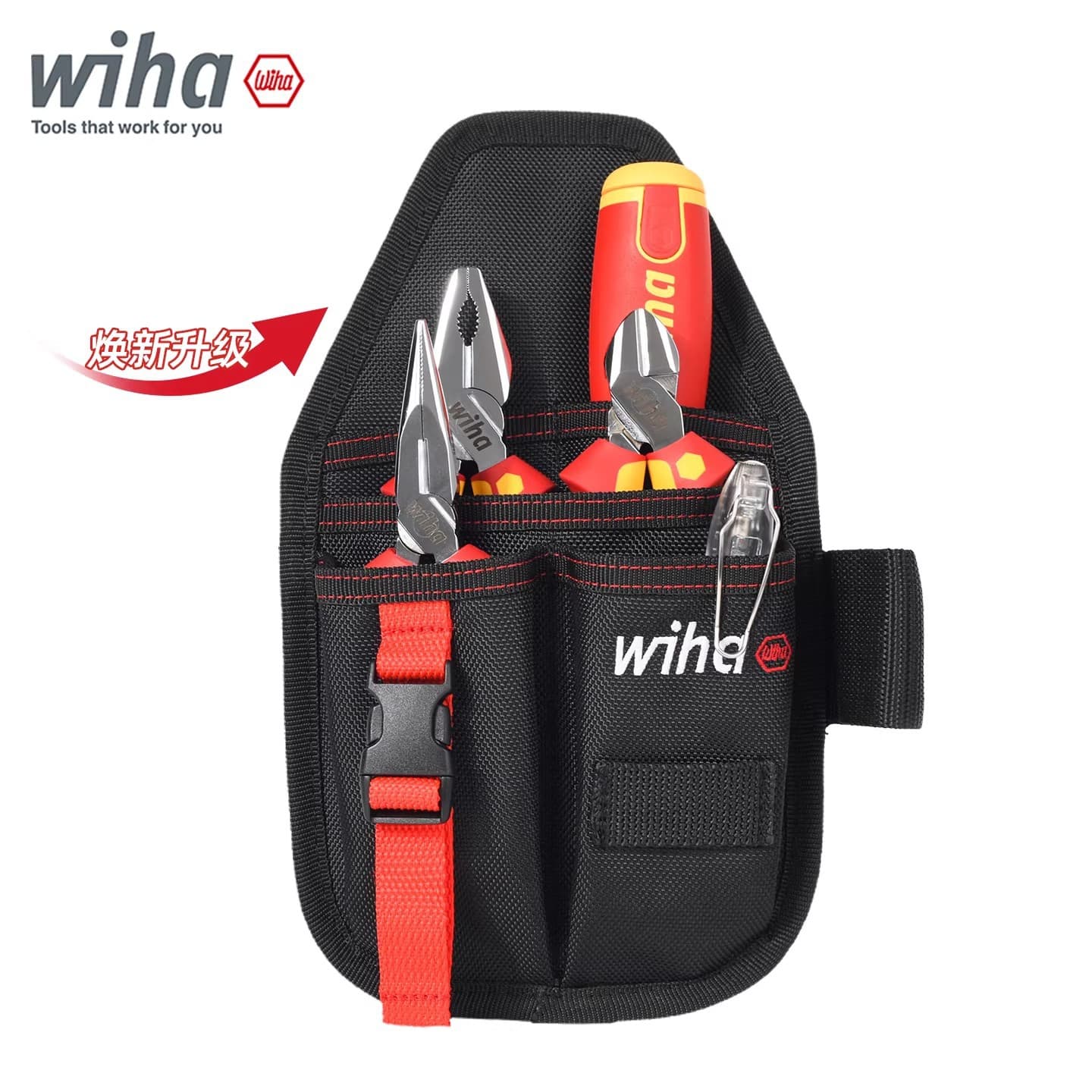 German wiha Insulated Tool Set Imported VDE Electrician Screwdriver Pliers Waist Bag 90999C