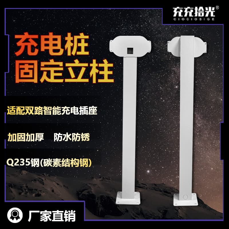 Chongchong Shiguang Dual-Path Electric Vehicle Charging Station Dedicated Pillar, Outdoor Fixed Pillar Stand for Residential Areas