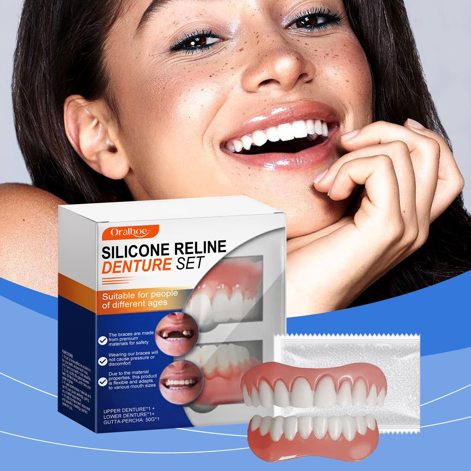 ORALHOE Dental Teeth Whitening Tray Kit, Comfortable Cosmetic Mouthguard Set, Aesthetic Enhancement Material for Cross-Border Sales
