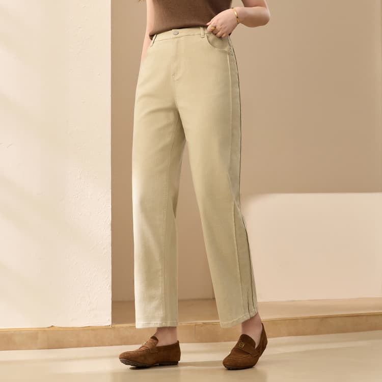 Straight Slim Ankle Pants Xianlixiu Plus Size Women's Fashionable Split Jeans for Autumn New Arrival