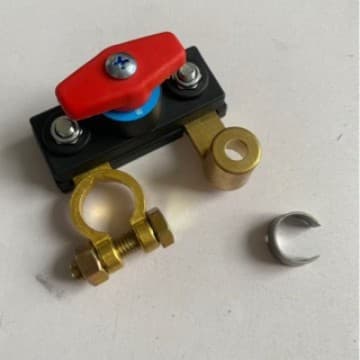 Heavy-Duty Automotive Battery Disconnect Switch with Small Master Switch for Trucks, Thickened Battery Terminal Post, Negative Terminal for Vehicles