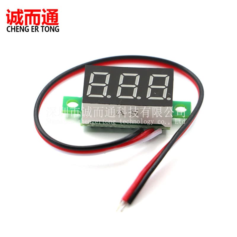 Three-wire DC Voltmeter 0.36 inch DC0V-30V Voltage Meter Head Motorcycle Voltmeter Digital Display