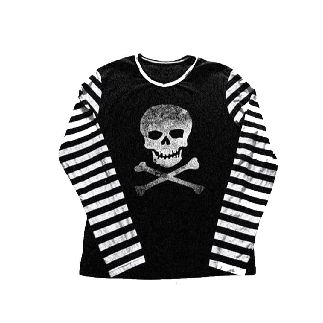 European and American ins cross-border personalized dark printed round neck sweatshirt long-sleeved T-shirt pullover retro jacket street trend