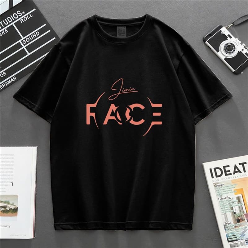 BTS Jimin Park Jimin album solo T-shirt with signature text literary trendy clothes