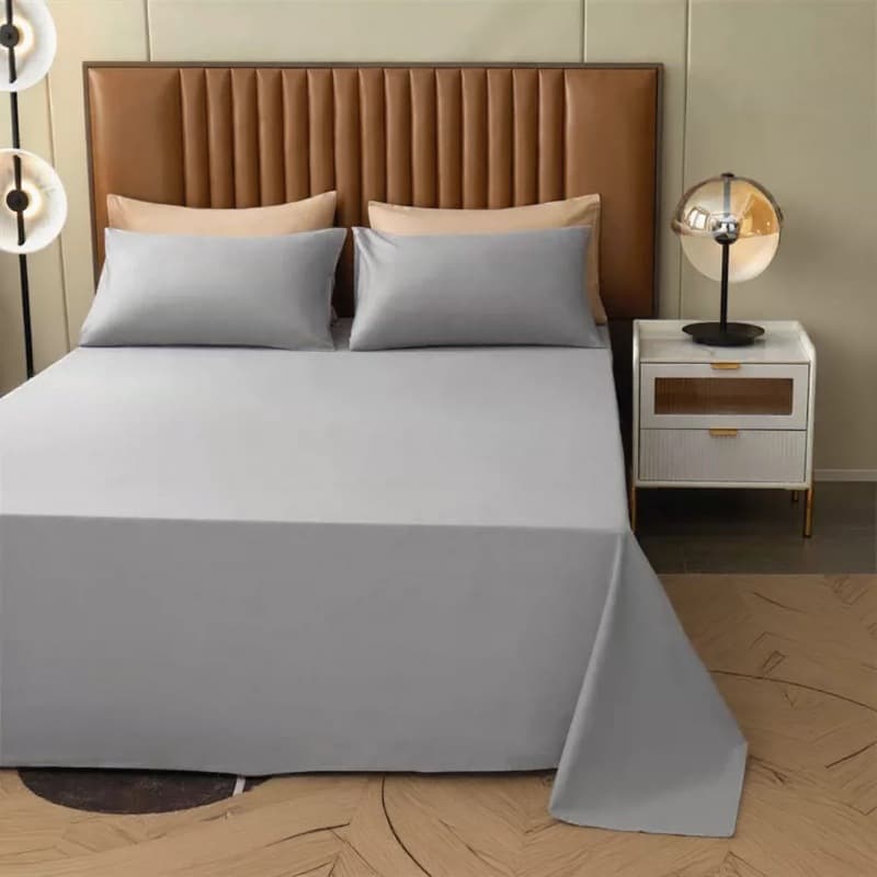 Simple Solid Color Aloe Cotton Fitted Sheet Single Piece Home Use Skin-Friendly Bed Sheet Student Dormitory Single Double Bed Sheet Pillowcase Wholesale