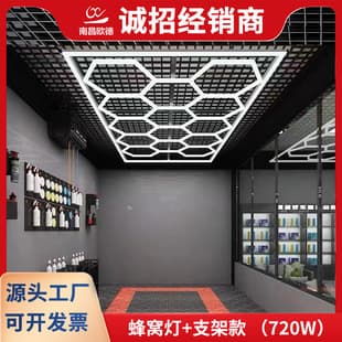 LED Honeycomb Ceiling Bracket Light, Car Beauty Film Application Lighting Styling Light, Car Wash Bay Workstation Light