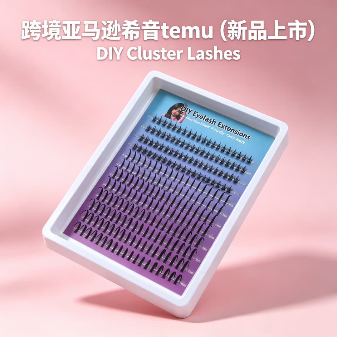 Cross-border European and American large-capacity bottom spike lash single cluster dense extended natural Cluster Lash