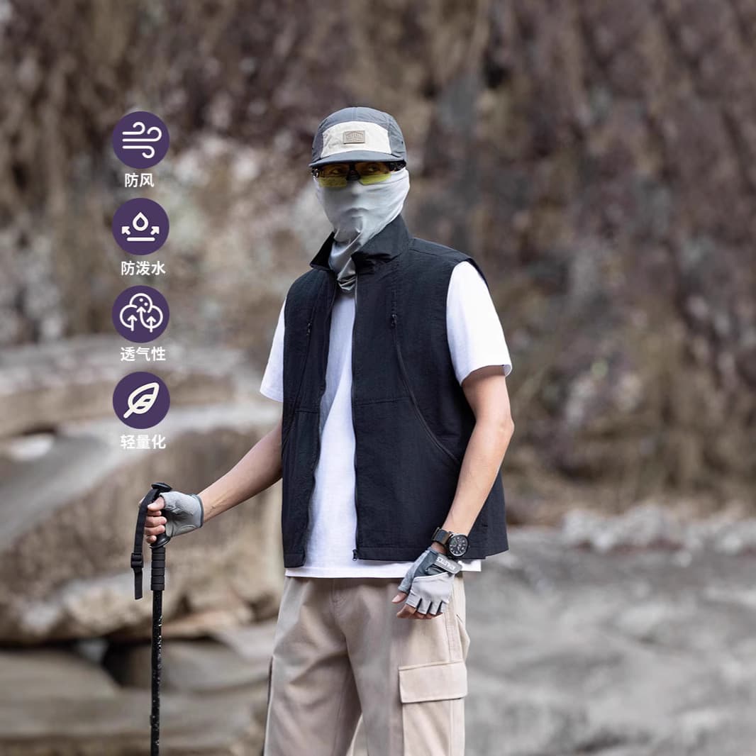 2025 Spring/Summer New Vest for Camping Hiking Outdoor Couples Soft Shell Vest Trendy Thin Vest