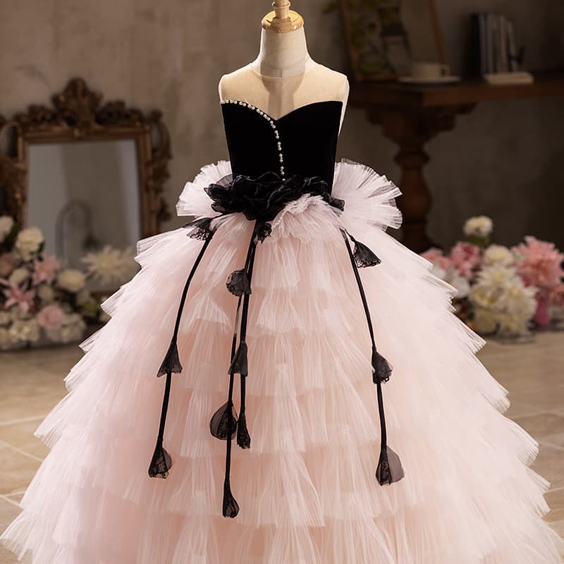 Girls Dresses 2026 New Birthday Piano Performance Cute Little Host Children's Puffy Princess Dress Autumn Wholesale