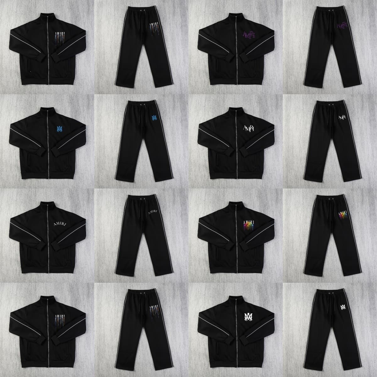 Overseas cross-border AMIRI logo print unisex sports casual fleece sweatpants and long pants set collection