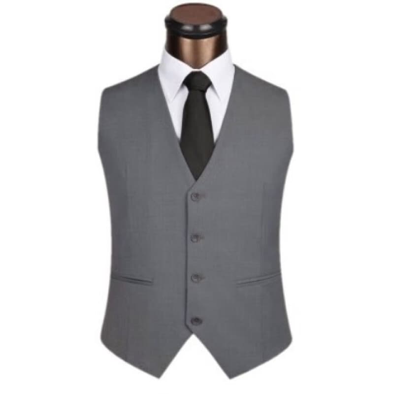 Qianhong Premium Middle-aged and Elderly Suit Vest, Wrinkle-free Men's Waistcoat Korean Style Slim Vest