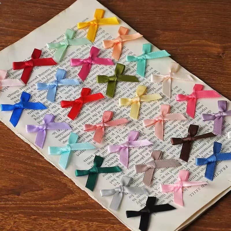 2-Inch Double-Sided Polyester Ready-Made Hand-Tied Ribbon Small Bow Finished Size 3.5*3CM Underwear Bow
