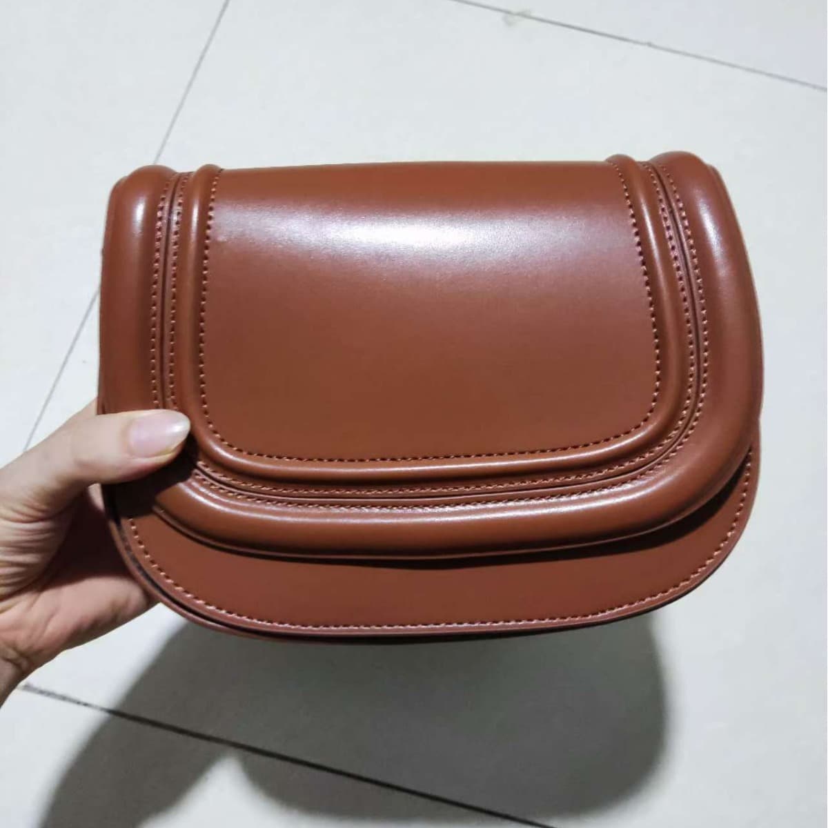 Trendy Women's Saddle Bag Casual Single Shoulder Crossbody Bag Fashionable Shoulder Replacement Bag Polyester Lining Neutral Min