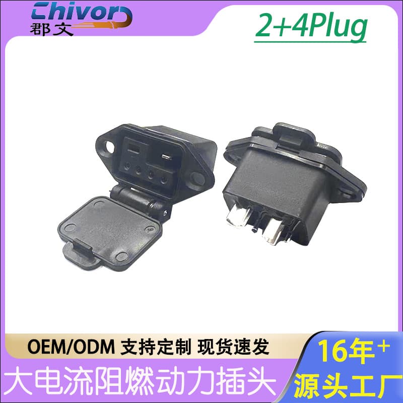 New National Standard 2+4 Charging Sockets Customized for 45A Electric Vehicle Chargers, Compatible with Yadea and Aima Models